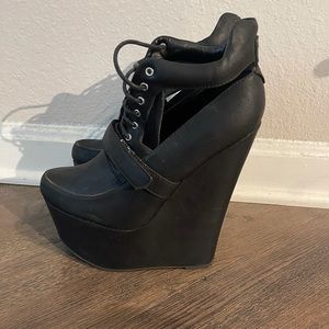 Black Platform Wedges